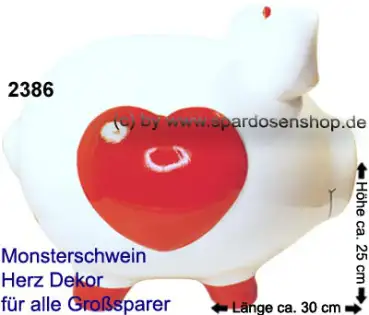 KCG riesengroßes Sparschwein 3D Design „Herz Dekor“ Monster C KCG riesengroßes Sparschwein 3D Design „Herz Dekor“ Monster C
